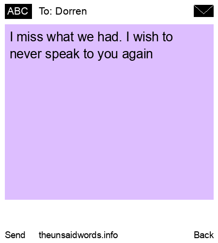unsent message to Dorren
