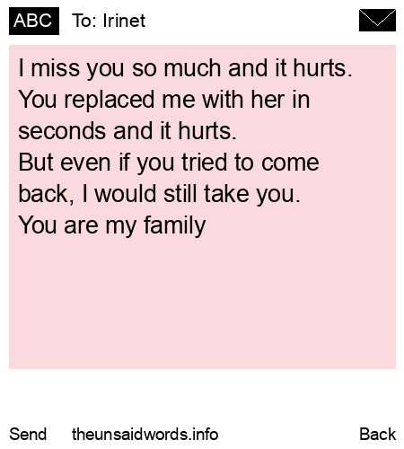 unsent message to Irinet