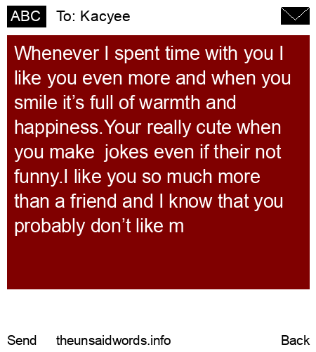 unsent message to Kacyee