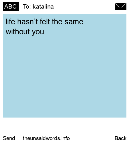 unsent message to katalina