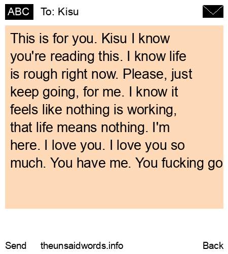 unsent message to Kisu
