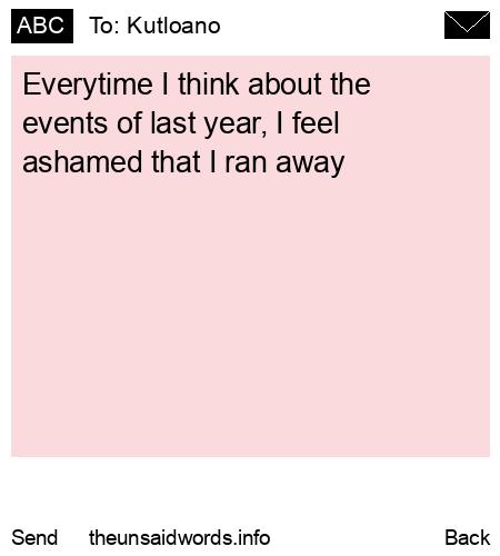unsent message to Kutloano