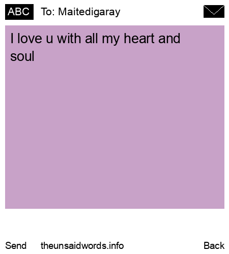 unsent message to Maitedigaray