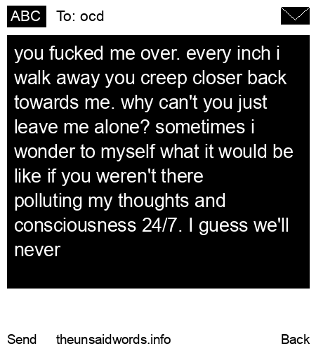 unsent message to ocd