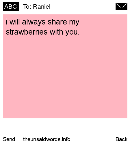 unsent message to Raniel