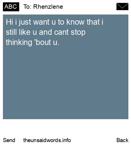 unsent message to Rhenzlene
