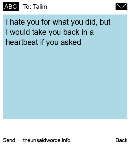 unsent message to Talim