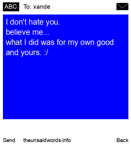 unsent message to xande