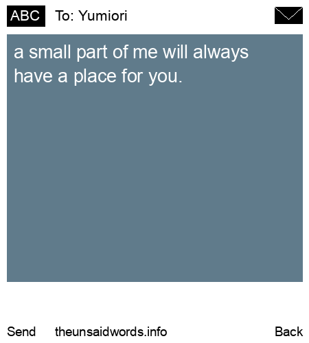 unsent message to Yumiori