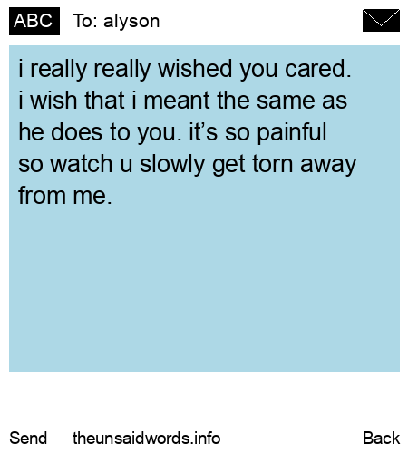 unsent message to alyson