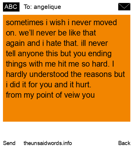 unsent message to angelique