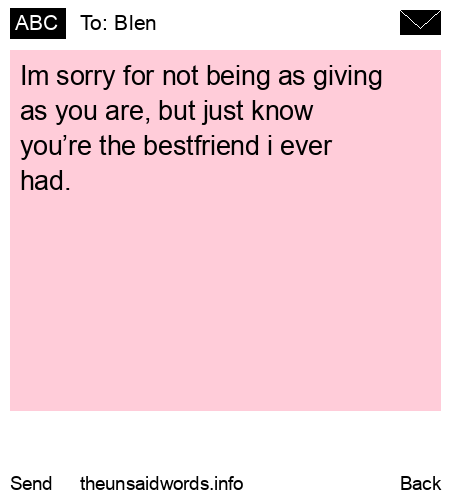 unsent message to Blen