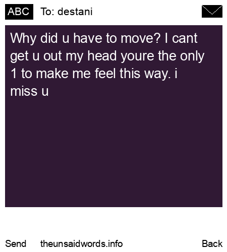 unsent message to destani