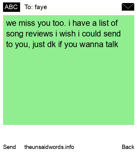 unsent message to faye
