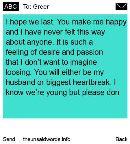 unsent message to Greer