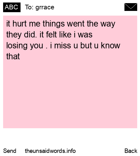 unsent message to grrace