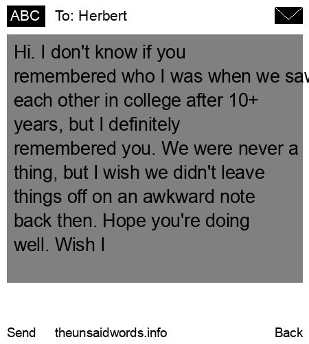 unsent message to Herbert