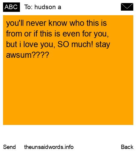 unsent message to hudson a