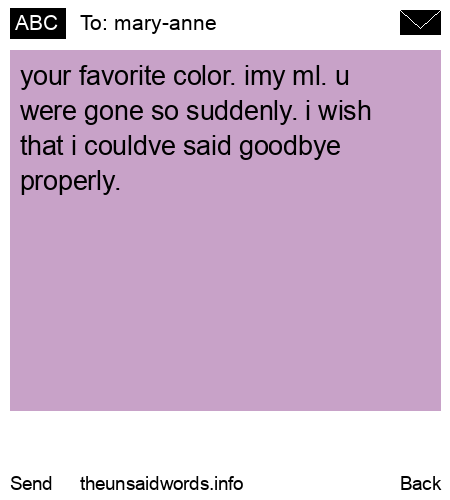 unsent message to mary-anne