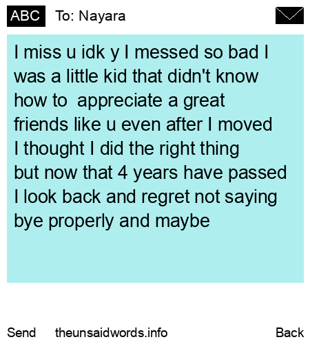 unsent message to Nayara