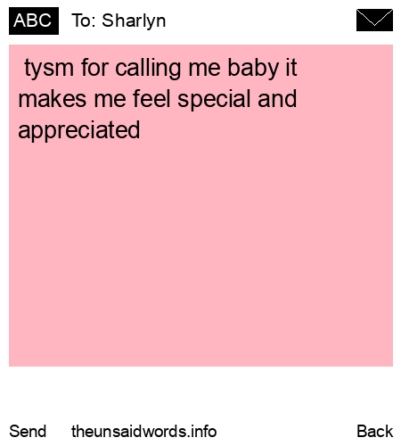 unsent message to Sharlyn