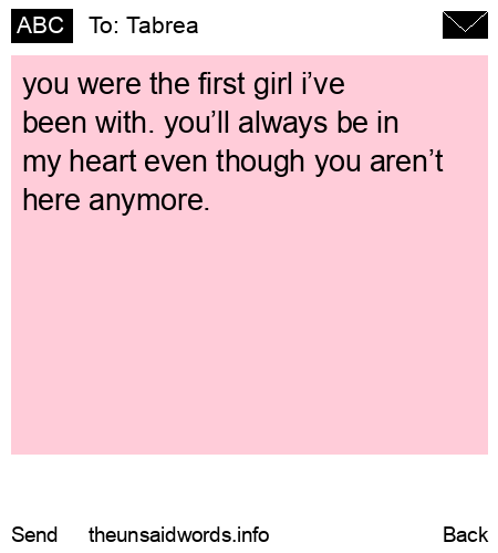 unsent message to Tabrea
