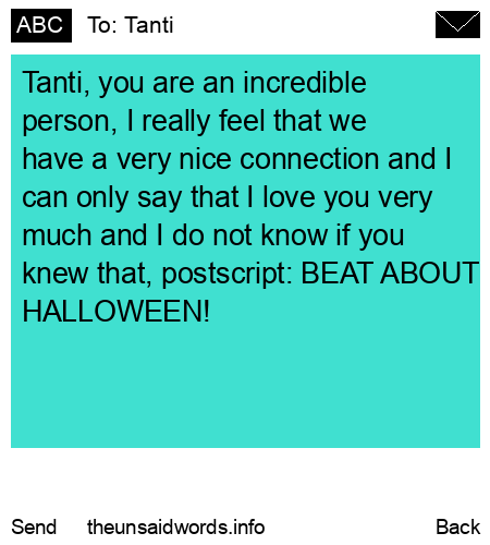 unsent message to Tanti