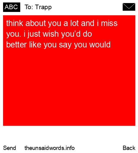 unsent message to Trapp