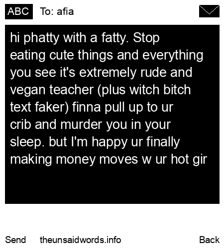 unsent message to afia