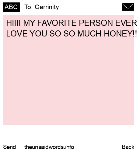 unsent message to Cerrinity