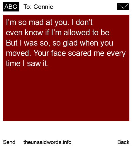 unsent message to Connie