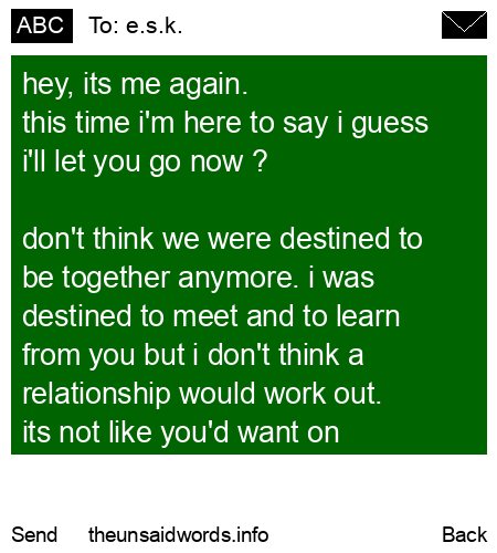 unsent message to e.s.k.