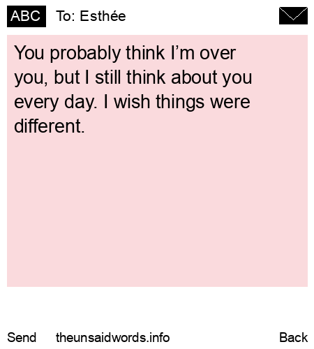 unsent message to Esthée