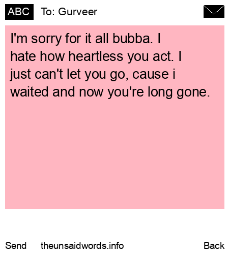 unsent message to Gurveer