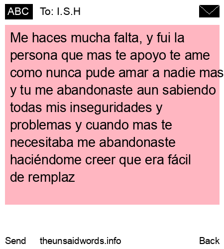 unsent message to I.S.H