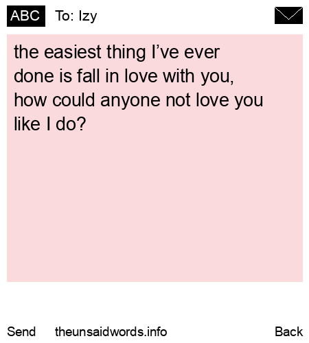 unsent message to Izy