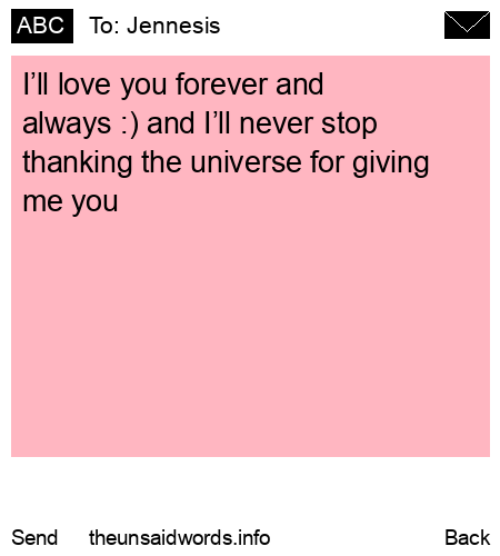 unsent message to Jennesis 