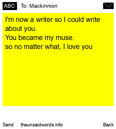 unsent message to Mackinnion
