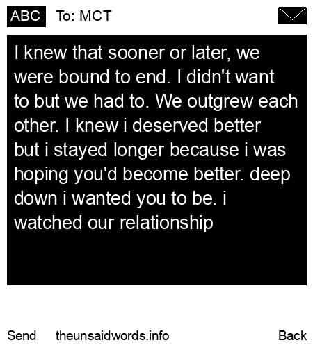unsent message to MCT