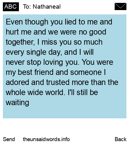 unsent message to Nathaneal