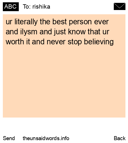 unsent message to rishika