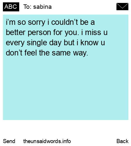 unsent message to sabina