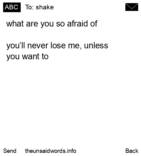 unsent message to shake