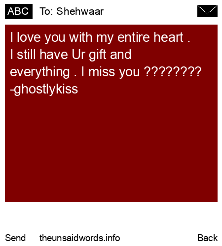 unsent message to Shehwaar 