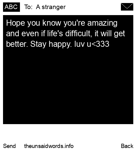 unsent message to  A stranger 