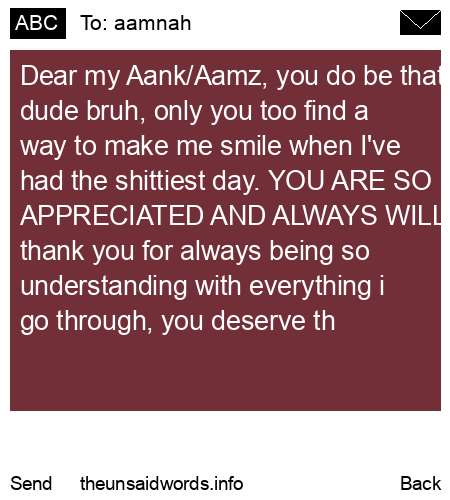 unsent message to aamnah