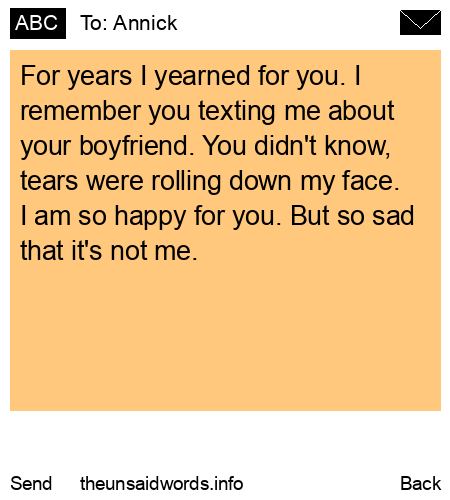 unsent message to Annick
