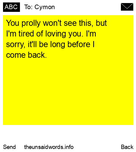 unsent message to Cymon