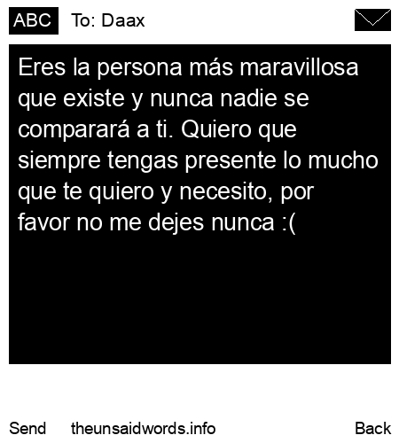 unsent message to Daax