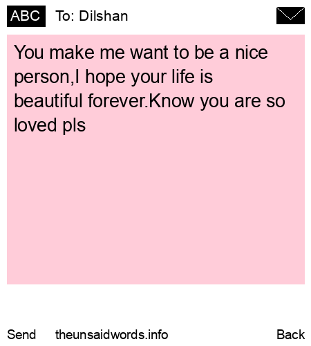 unsent message to Dilshan